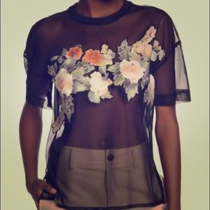 NWOT ALLSAINTS KEELA FLORAL MESH SHIRT